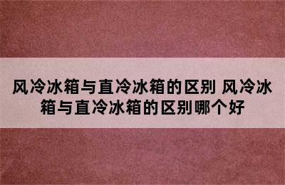 风冷冰箱与直冷冰箱的区别 风冷冰箱与直冷冰箱的区别哪个好